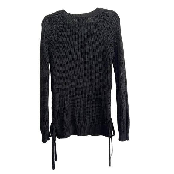 Hippie Rose - Black Knit Side Tie Scoop Neck Sweater - Size S - Picture 2 of 4